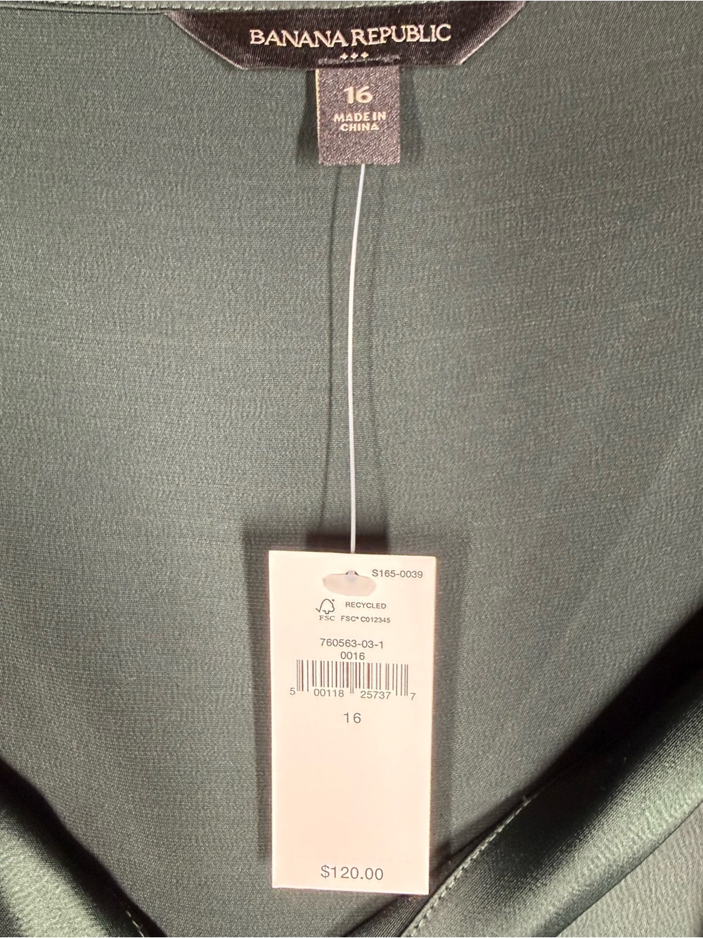 NWT Banana Republic Hunter Green Midi Dress with Flutter Sleeves Sz 16 Orig $120 - Picture 2 of 8